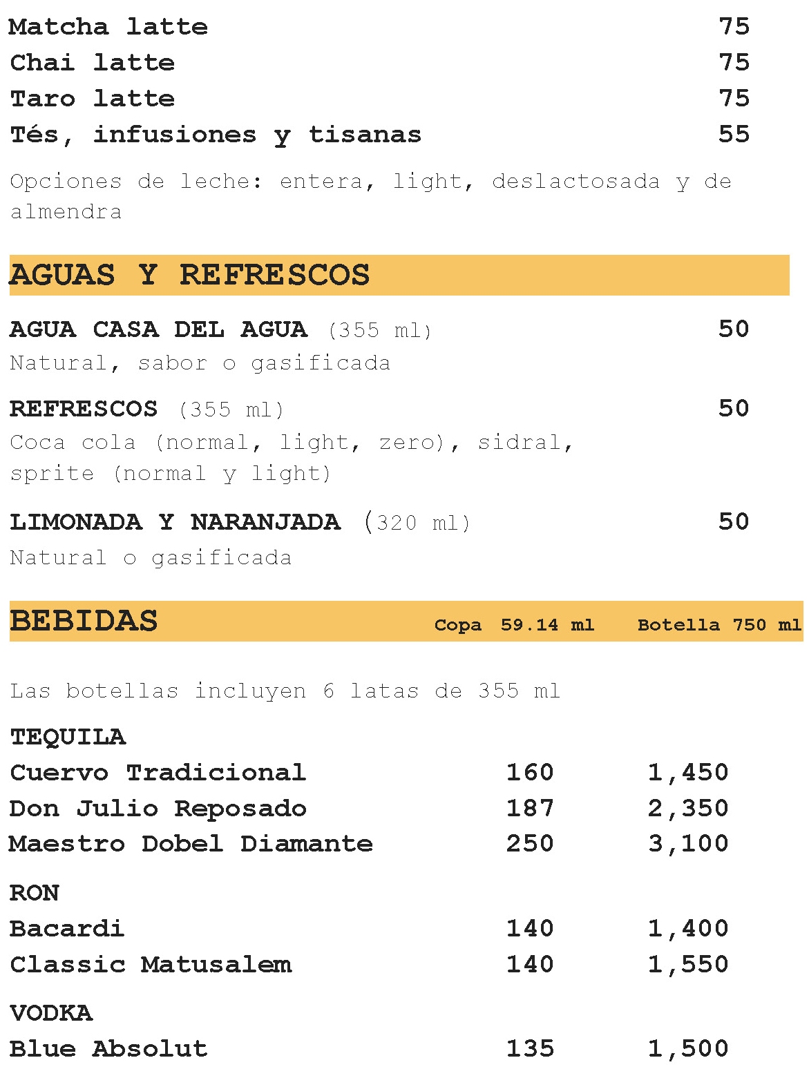 Bebidas